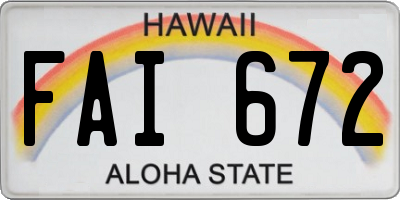 HI license plate FAI672