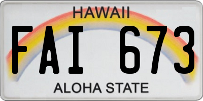 HI license plate FAI673