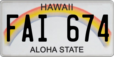 HI license plate FAI674