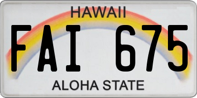 HI license plate FAI675