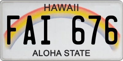 HI license plate FAI676