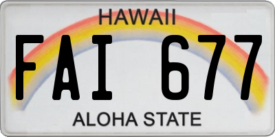 HI license plate FAI677