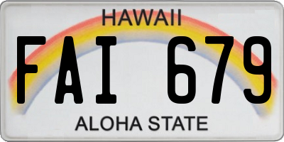 HI license plate FAI679