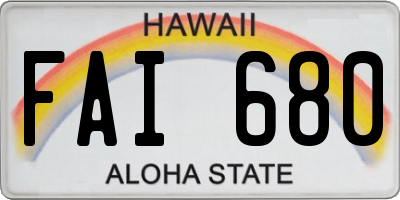 HI license plate FAI680