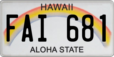 HI license plate FAI681