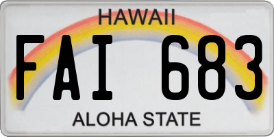 HI license plate FAI683