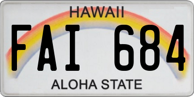 HI license plate FAI684