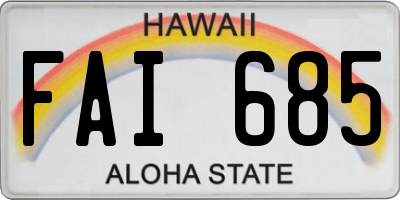 HI license plate FAI685