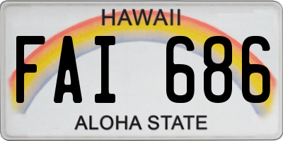 HI license plate FAI686