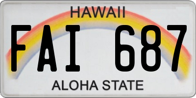 HI license plate FAI687