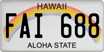 HI license plate FAI688
