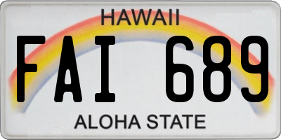 HI license plate FAI689