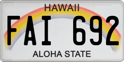 HI license plate FAI692