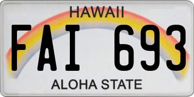 HI license plate FAI693