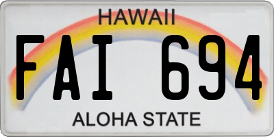 HI license plate FAI694