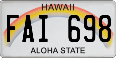 HI license plate FAI698