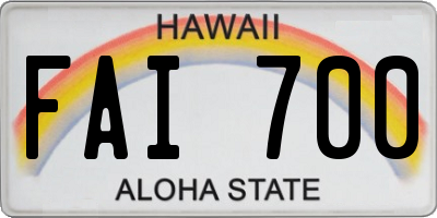 HI license plate FAI700