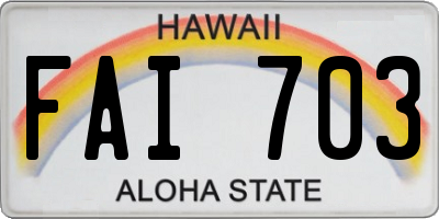 HI license plate FAI703