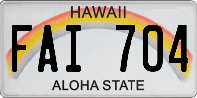 HI license plate FAI704