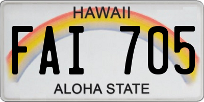 HI license plate FAI705
