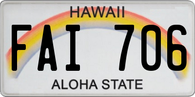 HI license plate FAI706