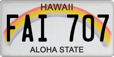 HI license plate FAI707