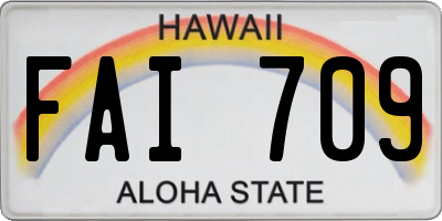 HI license plate FAI709