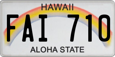 HI license plate FAI710