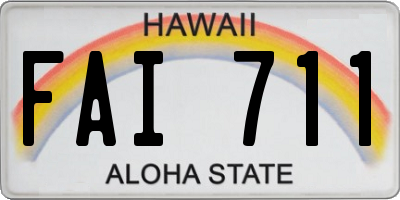 HI license plate FAI711