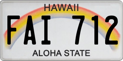 HI license plate FAI712