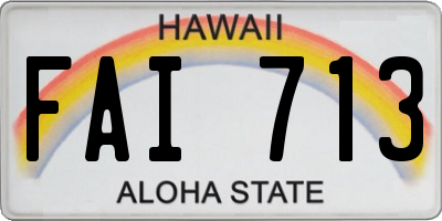 HI license plate FAI713