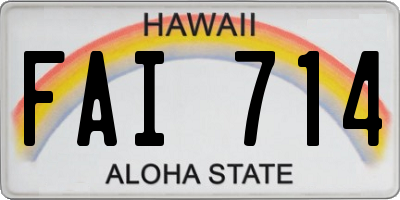 HI license plate FAI714