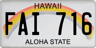 HI license plate FAI716