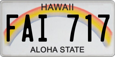 HI license plate FAI717