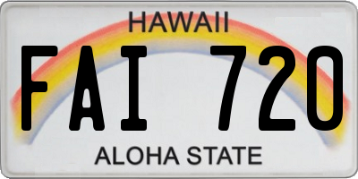 HI license plate FAI720