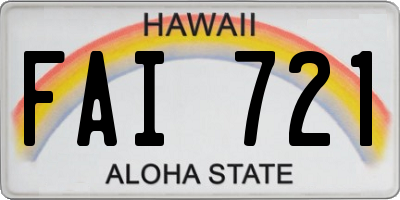 HI license plate FAI721