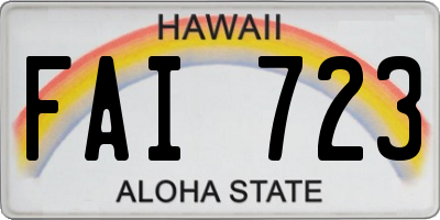 HI license plate FAI723