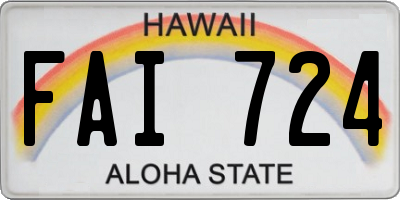 HI license plate FAI724