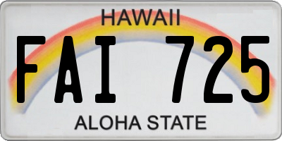 HI license plate FAI725
