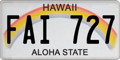 HI license plate FAI727