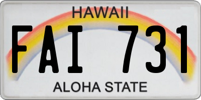 HI license plate FAI731