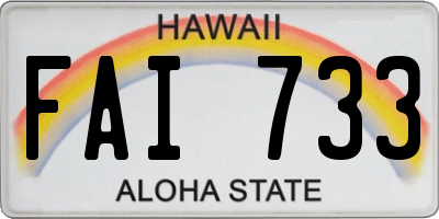 HI license plate FAI733