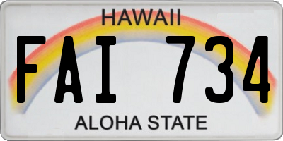 HI license plate FAI734
