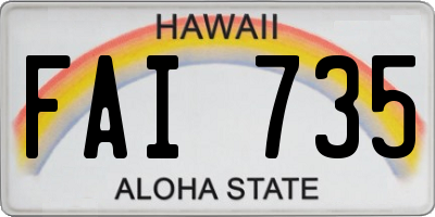 HI license plate FAI735