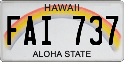 HI license plate FAI737
