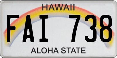 HI license plate FAI738