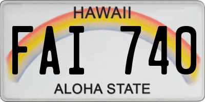 HI license plate FAI740