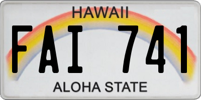 HI license plate FAI741