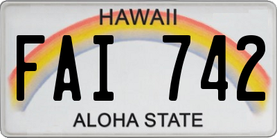 HI license plate FAI742