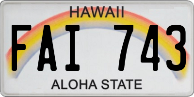 HI license plate FAI743